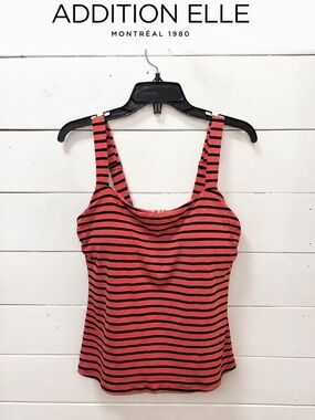 ADDITION ELLE Pink & Black Striped Tank Top Size X